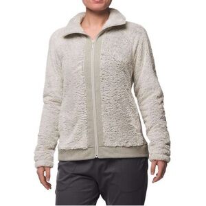 The North Face Furry Fleece High Pile Full Zip Jacket Rainy Day Ivory Size Small